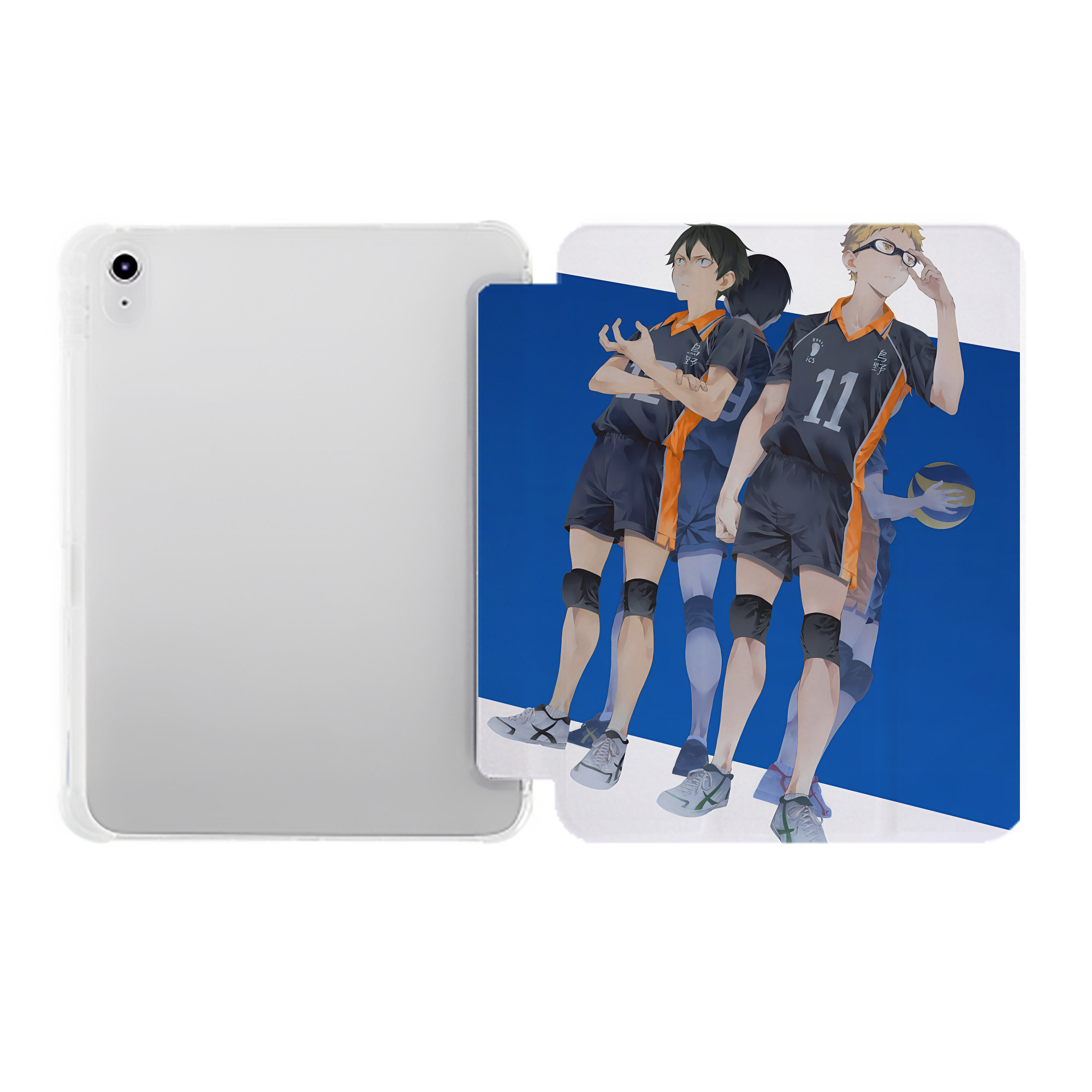 （画像用） ハイキュー!! Haikyu!! IPad ケース ペン収納付き 三つ折りスタンド PUレザー×シリコン 対応機種9.5/10.5/10.9インチ